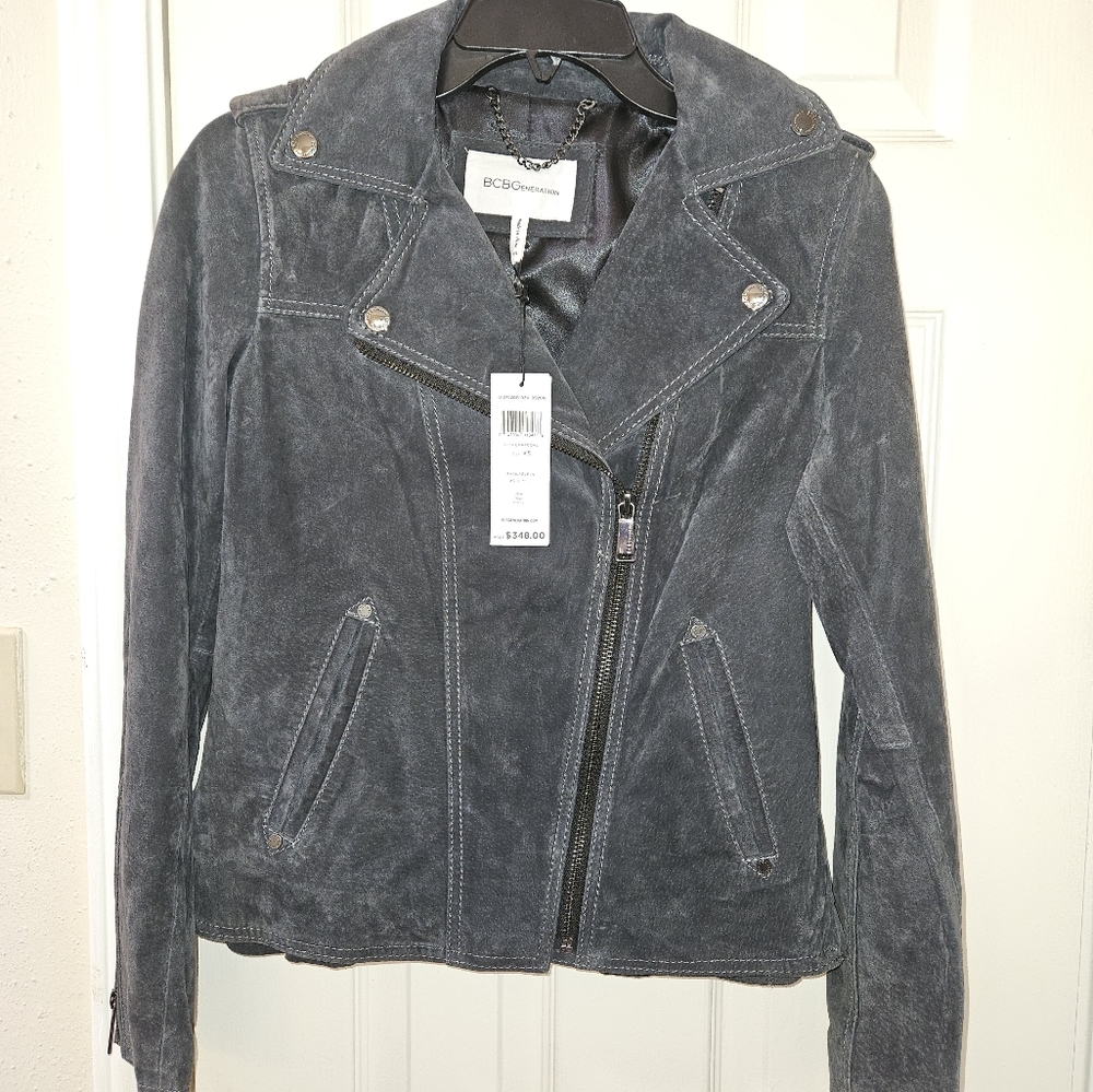 BCBG 100% Suede Leather Jacket